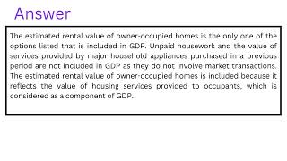 Estimates of the values of which of the following nonmarket goods or services are included in GDP [upl. by Gonick503]