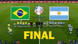 BRAZIL vs ARGENTINA  Final  Copa America 2024  Full Match  Messi vs Vinicius Jr  PES Gameplay [upl. by Debo]