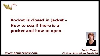 How to unpick pocket in suit jacket [upl. by Rubinstein]