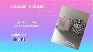 Quick Gift Bag  Sac Cadeau Rapide using Stampin Up products A Video in 🇬🇧 amp 🇫🇷 [upl. by Maje12]