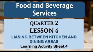 TLE  TVL FOOD AND BEVERAGE SERVICES Quarter2 LAS Number 4 LIASING BETWEEN KITCHEN AND DINING AREAS [upl. by Quillan]