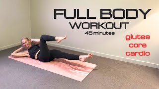 Full body workoutNo equipmentGlutes Core Balance and Cardio Extra hamstring strengthening [upl. by Corabel855]