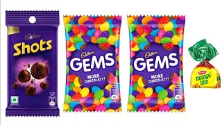 Dairy milk shots vs Gems vs Gems vs Mango candy [upl. by Eanahc975]