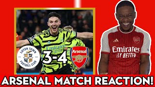 NEVER GIVE UP TILL THE END  Luton 34 Arsenal Reaction deludedgooner [upl. by Sachi455]