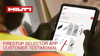 Hilti Firestop Selector Submittal and Engineering Judgement App  Customer Testimonial [upl. by Sculley]