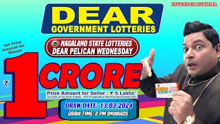 DEAR PELICAN WEDNESDAY WEEKLY DRAW DATE 13032024 NAGALAND STATE LOTTERIES [upl. by Roel]