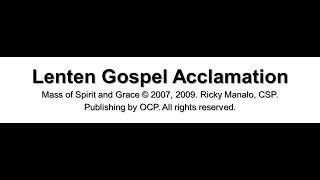 Lenten Gospel Acclamation by Ricky Manalo CSP Instrumental [upl. by Heeley]