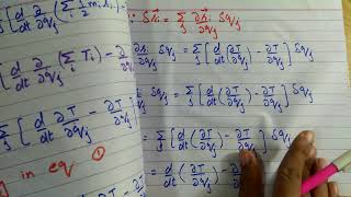 Derivation of Lagrange equation of motion by D Alembert Principle [upl. by Theodora]