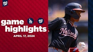 Nationals vs Dodgers Game Highlights 41724  MLB Highlights [upl. by Irok]