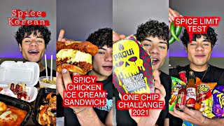 Ramizeinn tiktok compilation pt 3 12 minutes of ramizeinn eating spicy food No Reaction king [upl. by Mintun13]