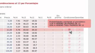 Quinielistaes  Combinaciones reducidas al 13 [upl. by Annawek476]