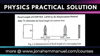 FOCAL LENGTH OF CONVEX LENS BY DISPLACEMENT METHOD Physics Practical Solution jonahemmanuel [upl. by Annodam]