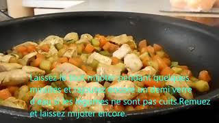 RECETTE DIETETIQUE AVEC BLANC DE POULET LEGUMES ET AMANDES EFFILEES [upl. by Azilanna599]