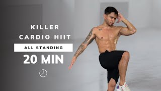 20 MIN HIIT CARDIO Workout  ALL STANDING  Full Body No Equipment No Repeats [upl. by Gervais81]