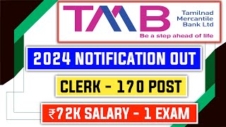 TMB Bank Clerk 2024 Notification Out [upl. by Kirsten]