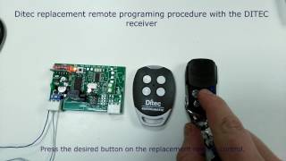 Ditec replacement remote programming procedure with Ditec receiver [upl. by Issirk]