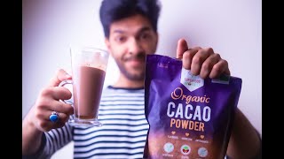 CACAO POWDER HOT CHOCOLATE RECIPE  HEALTH BENEFITS OF CACAO POWDER  ORGANIC RAW CACAO POWDER [upl. by Gunilla]