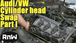 How to Remove and Replace a Cylinder Head  Audi A4 A6 VW Passat Jetta 18L Engine Part 1 [upl. by Sandon]