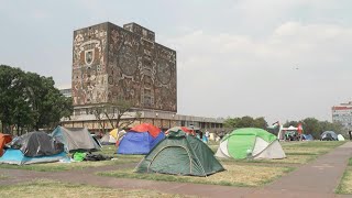 quotUn granito de arenaquot estudiantes mexicanos protestan por la guerra en Gaza  AFP [upl. by Arihsay]