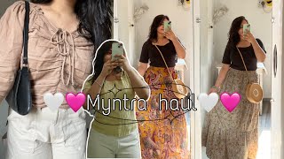 Myntra Favourites🫶🏻Cute tops and maxi skirts Myntra haul 🩷 [upl. by Rihsab]