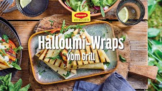 HalloumiWraps vom Grill Vegetarisch lecker [upl. by Ianthe]