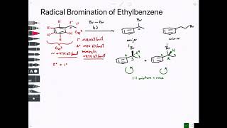 Radical Bromination of Ethylbenzene in Organic Chemistry [upl. by Hnamik]