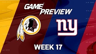 Washington Redskins vs New York Giants  NFL Week 17 Game Preview  NFL [upl. by Solhcin828]