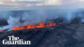 Aerial pictures show Hawaii’s Kilauea volcano erupting [upl. by Enitnelav]