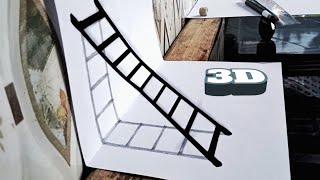 how to make a 3D staircase drawing [upl. by Anelyak646]