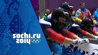 Bobsleigh  FourMan Heats 1 amp 2  Sochi 2014 Winter Olympics [upl. by Anelrats]