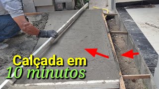 Aprenda fazer Contrapiso de calçada resistente gastando pouco em 10 minutos [upl. by Toulon134]