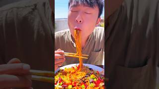 How is eating spicy Noodles🍝😍shorts shotsfeed youtubeshorts [upl. by Redle543]