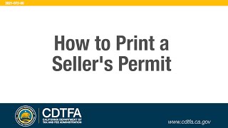 How to Print a Sellers Permit [upl. by Fi]