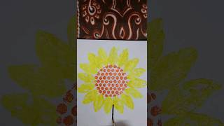 Use bubble wrap and leaf rubbings to print a beautiful sunflower creative hand paintingParentchi [upl. by Marjy]