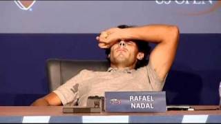 Rafael Nadal collapses with cramp during interview [upl. by Neumeyer141]