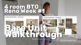 BTO Reno Vlog Ep 2  Bare Unit Walkthrough  Hacking amp Electrical Works  JessieKaiY [upl. by Fachini]