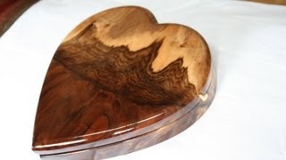 Claro Walnut and Amboyna Burl Heart Shape Jewelry Boxes [upl. by Nnylav]