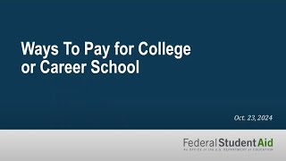 Ways to Pay for College and Career School [upl. by Lenad]