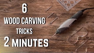 6 AMAZING Wood Carving Tricks in 2 Minutes [upl. by Pilloff]