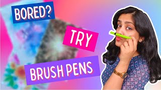 3 Creative Painting Ideas Of Brush Pens  Step By Step Tutorial For Beginners  PaintellectualPriyA [upl. by Kory]