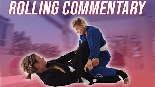 Female BJJ White Belts Rolling with Black Belt Commentary [upl. by Coppinger]