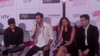 Ranbir Kapoor amp Deepika Padukone at the Yeh Jawaani Hai Deewani Trailer Launch [upl. by Karney]