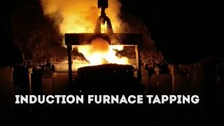 Induction furnace tapping molten steel [upl. by Banquer]