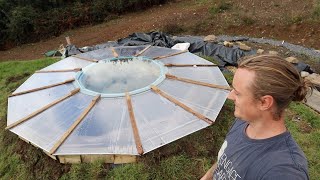 Off Grid Earthbag Workshop Part 39 roof window Glazing [upl. by Henghold]