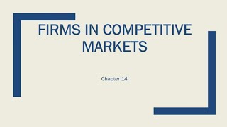 Firms in Competitive Markets 1 [upl. by Laine460]