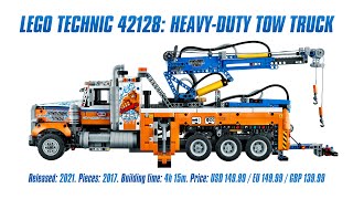 LEGO 42128 HeavyDuty Tow Truck Indepth Review Speed Build amp Parts List [upl. by Chalmer]