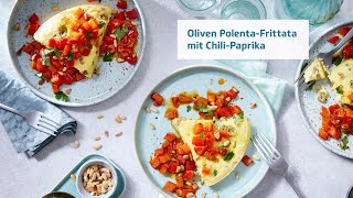 Oliven PolentaFrit­tata mit ChiliPaprika [upl. by Nerrat80]