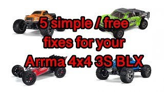 5 simple and FREE fixes for your Arrma 4x4 3S BLX Granite Senton Typhon Big Rock Crew Cab [upl. by Fink821]