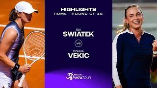 Iga Swiatek vs Donna Vekic  2023 Rome Round Of 16  WTA Match Highlights [upl. by Catt]