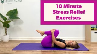 10 Minute Stress Relief Exercises  Pilates Workout for Stress and Anxiety [upl. by Oech]